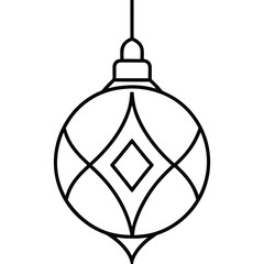 ornament hanging simple vector icon on black color and white background