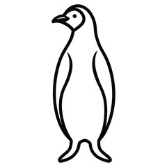 penguin simple vector icon on black color and white background