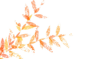 Hand made Autumn leaves illustration watercolor style foliage in orange and yellow decorative element for seasonal designs Transparent Background