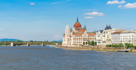 The Hungarian Parliament Building, also known as the Parliament of Budapest, Hungary.
