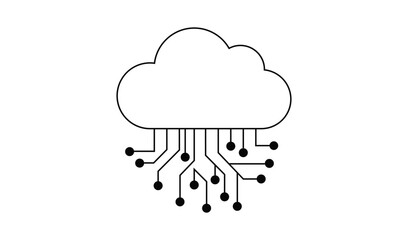 Cloud computing concept isolated on white background