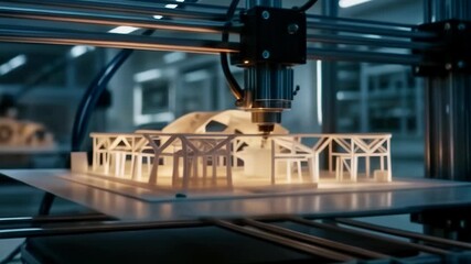 3D printing of intricate architectural models in a high-tech workshop setting