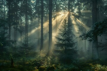 Obraz premium morning in the forest