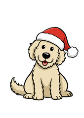 puppy with santa hat
