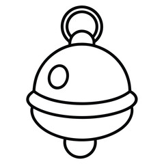 sleigh bell pattern simple vector icon on black color and white background