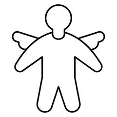 snow angel simple vector icon on black color and white background