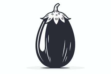 Simple Dark Aubergine Isolated on White Background Design Element