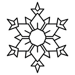 snowflake frame simple vector icon on black color and white background