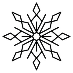snowflake mandala simple vector icon on black color and white background