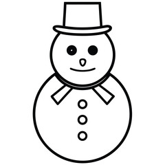 snowman head simple vector icon on black color and white background