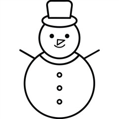 snowman simple vector icon on black color and white background