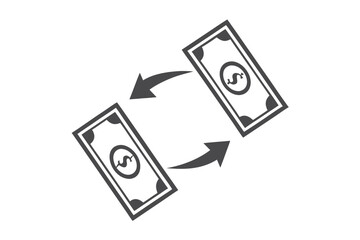 Stacked Dollar Bills on White Background, Finance, Currency Concept Design