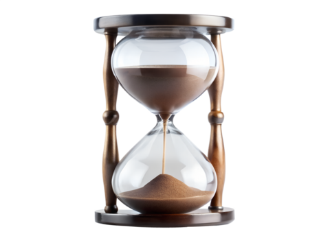 Hourglass with sand isolated on transparent background - Powered by Adobe