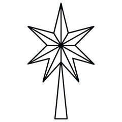 Obraz premium starry tree topper simple vector icon on black color and white background