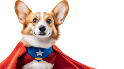 Playful Corgi Puppy Superhero