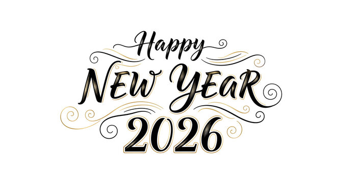 Happy New Year 2026 PNG Transparent Background