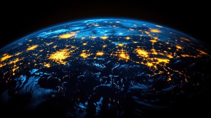 Obraz premium Earth at night, city lights