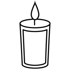 candle in glass simple vector icon on black color and white background