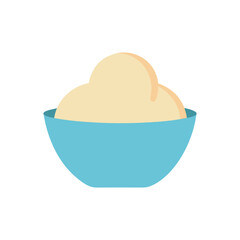 a scoop of vanilla ice cream in a small bowl vector illustration