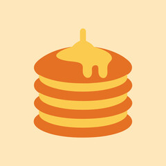Delicious stack of pancakes topped with honey vector illustration