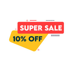 Super sale 10% off banner design art and illustration