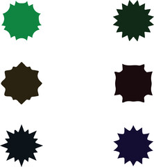 Starburst Icon Graphic Element Black Silhouette Isolated on White Background Design Resource