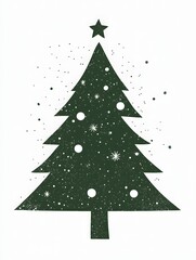 Fototapeta premium Silhouette of a Christmas tree illustration png transparent background