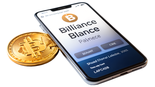 Cryptocurrency on smartphone isolated on transparent background, showcasing digital finance and investment opportunities in the modern world