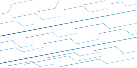 Abstract clean background featuring diagonal blue circuit-like lines. Thin geometric line with futuristic and digital network effect.connections and circular nodes on a clean white backdrop.