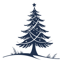Obraz premium Elegant navy blue christmas tree for decoration
