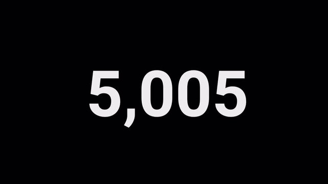 simple countdown from 1 to 10,000 on black background