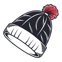 Stylish winter beanie hat with pompom