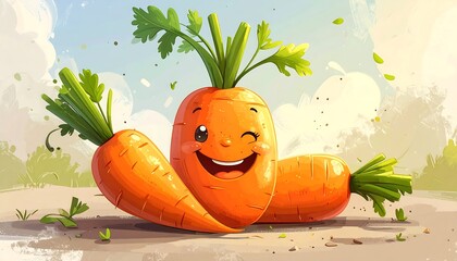 Cute cartoon carrots
