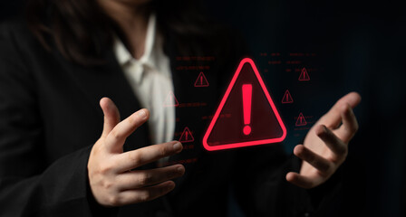 Cybersecurity alert warning showing red cyber for data breach, network threat, and cyber security system vulnerability with emphasis on security risk, caution, digital protection Latch