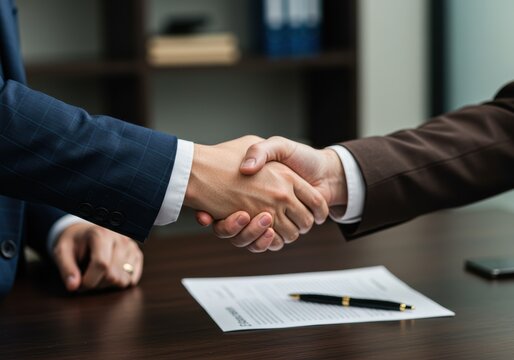 Business handshake sealing a deal