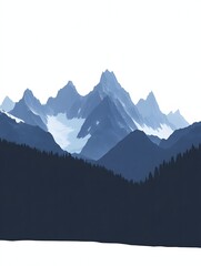 Obraz premium mountain silhouette illustration png transparent background