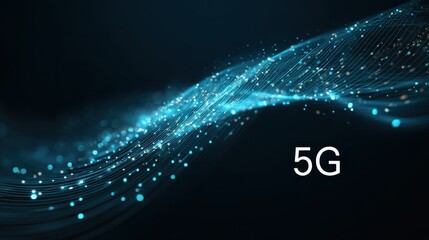 5G or 6G dot line mobile technology. Wireless data network and connection technology concept. high-speed, futuristic background. vector design.