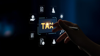 Concept of tax preparation and financial compliance. Filing official tax documents and forms for government reporting, auditing, and financial accounting purposes. Fermion