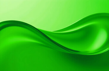 Abstract figure with smooth transitions and lines. Green color. Unusual and beatiful banner for garden and eco. Abstract background and 3d wallpaper. Illustration art.