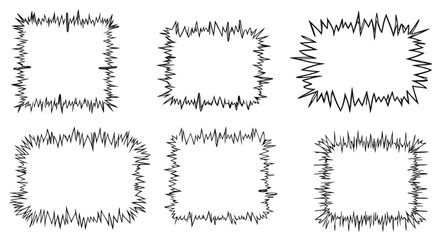 Unique hand-drawn frames for creative design projects, adding a dynamic, modern aesthetic

