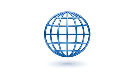Explore the world with this vibrant blue globe icon perfect for digital presentations and international business