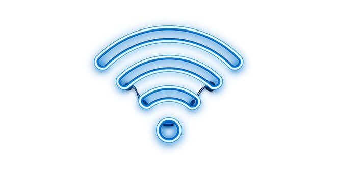 Stay connected with this modern vibrant blue wifi symbol that conveys wireless technology and networking
