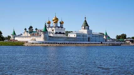 Russia, Kostroma. Ipatiev Monastery. View from aboard a pleasure boat.