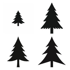 pine tree silhouette vector icon bundle