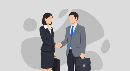 Businessmen and businesswomen shaking hands in a professional meeting, illustrating a successful partnership and agreement