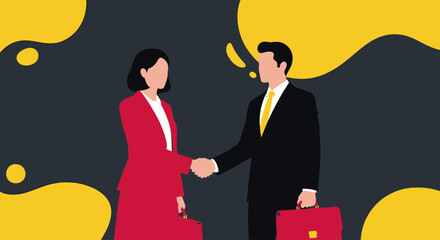 Business Partnership Handshake Illustration