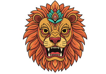Bold lion mask pride illustration. Vibrant colors, intricate details, and a striking composition. Perfect for branding, social media, and decorative designs.