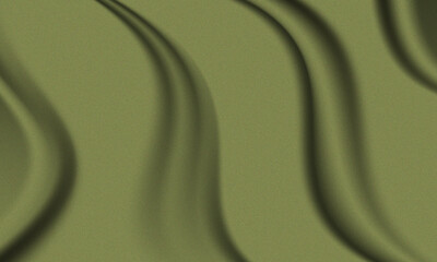 Elegant olive green draped fabric with flowing folds representing textured textile design.