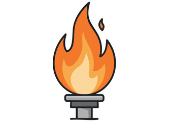 A stylized flame icon representing hydrogen energy. Bold orange and yellow hues create a dynamic, modern graphic. Suitable for technology and energy-related visuals.