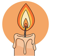 A stylized illustration of a lit candle with a warm glow. The design features a simple, elegant aesthetic with a soft color palette. It evokes feelings of hope and light.